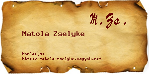Matola Zselyke névjegykártya